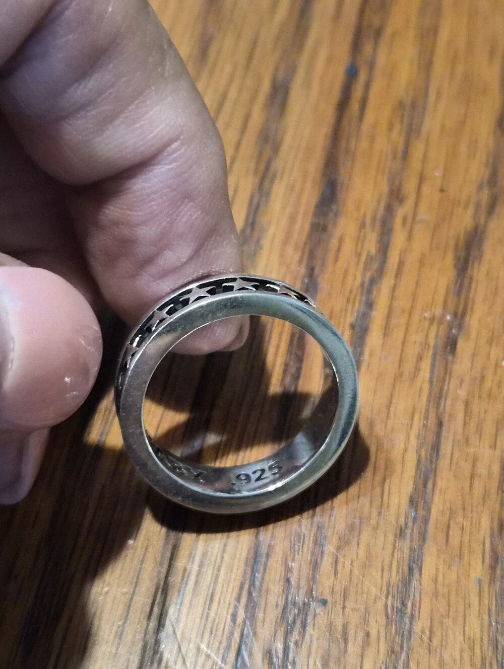 King Baby Studio Sterling Silver stackable Star Band Ring size 10.5